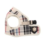 Puppia Junior - Harnais Petit Chien à Carreaux - Gilet Souple - Convient également aux Chiots - Harnais Anti Traction pour Chien, Beige, S