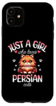 Coque pour iPhone 11 Fille Qui Aime Les Chats Persans Adore Chat Persan