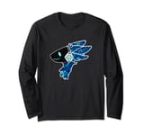 Protogen Fursuit furry fursona head Blue pattern Long Sleeve T-Shirt