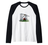 Soccer Ball Goal Graphic Raglan Baseball Tee