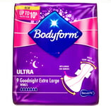 Bodyform Ultra Goodnight Extra Large Sanitary Towels with Wings 27 Pads 3 X 9