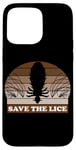 Coque pour iPhone 15 Pro Max Save The Lice, phrase sarcastique style rétro parasite humour