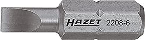 Hazet 2208-4 Embout-tournevis hexagone massif 1/4''/profil à fente Taille 0,5 x 4 longueur 25 mm