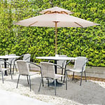 OutSunny Patio Umbrella Bamboo Beige