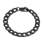 PROSTEEL Gourmette Homme Noir Grosse Maille 9mm Chaîne Bracelet 19cm Hip Hop Style