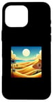 Coque pour iPhone 16 Pro Max Sable Dunes Plage Soleil et Désert d'été Palmiers