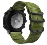 MoKo Strap Compatible with Suunto Core, Fine Woven Nylon Adjustable Replacement Wristband Band with Double Buckle Ring for Suunto Core Smart Watch - Army Green