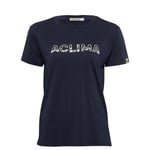 Aclima Womens LightWool Tee Logo (Blå (NAVY BLAZER) Medium)