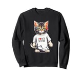 Cute Cat In I Love My Mum Shirt For Best Cat Mum Ever Sweatshirt