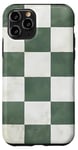 Coque pour iPhone 11 Pro Vert Classique Tropical Carreaux Vert Sauge Blanc Vintage