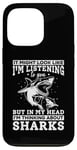 Coque pour iPhone 13 Pro Shark Fish I But In My Head Je pense aux requins