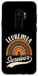 Coque pour Galaxy S9+ Ruban de sensibilisation à la leucémie léopard arc-en-ciel orange