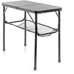 Table de camping pliante, 800 x 400 x 700 mm, table portable noire en alu, réglable en hauteur 33/44/56/70 cm, extérieur, bbq, fêtes, barbecue,