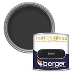 Berger Wood & Metal Interior Exterior Non Drip Gloss Paint 250ml - Black