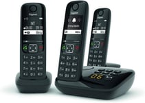 As690A Trio-Telephone Fixe Sans Fil Avec Repondeur-3 Combines-Noir