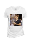 T-Shirt Homme Col V Trophee Grand Chelem Roger Federer Tennis Superstar Sport