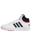 adidas Men's Hoops 3.0 Mid Lifestyle Basketball Classic Vintage Shoes, Cloud White/Legend Ink/Vivid Red, 3.5 UK