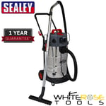 Sealey Vacuum Cleaner Industrial Wet/Dry 38L 1500W/230V Stainless Steel