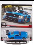 Hot Wheels Premium 1:43 Scale Modified 1969 Ford Mustang Replica Model Car HWT04