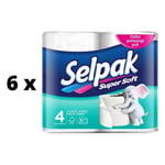 WC-paperi SELPAK, 3 kerrosta, 18,6 metriä, 150 arkkia, 4 kpl. x 6 kpl. paketti