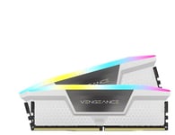 CORSAIR Vengeance RGB DDR5 RAM 32GB (2x16GB) 6400MHz CL32 Intel XMP Mémoire D'ordinateur Compatible iCUE - Blanc (CMH32GX5M2B6400C32W)