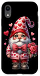 iPhone XR Heart Gnome Graphic And Valentines Flowers For Her Cute Love Case