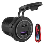 PD Type C USB Car Charger and QC 3.0 Quick Charger 12V Power Outlet Socket1206