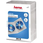 Hama Boîtier double (pour DVD, convient également aux CD et disques Blu-ray, avec film pour l'insertion de la jaquette, lot de 5) Transparent