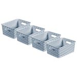 Curver My Style Small Rectangular Storage Basket 4L - Blue (Pack of 4)