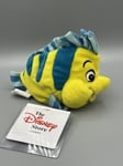 Disney The Little Mermaid Flounder Fish Soft Toy Plush Beanie New 7” Retired Vtg