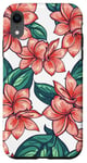 Coque pour iPhone XR Coque blanc, fleurs orange rouge pink fleur motif floral