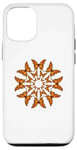 Coque pour iPhone 12/12 Pro Petit papillon – Motif floral mandala orange