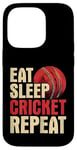 iPhone 14 Pro Eat Sleep Cricket Repeat | Cricketer Bat Ball Game Bowler Case