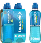 Lucozade Sport Body Fuel - Blue Force 4x500ml | Isotonic sports drink, with Electrolytes and Vitamin B3 | Still | Bursting with Flavour