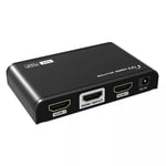 LENKENG 1 in 2 out HDMI Splitter    with HDR and EDID. Supports Ultra HD Resolution 4K2K@60Hz. HDMI 2.0 and HDCP2.2 Compliant. Low Power Consumption. Plug and Play.