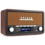 Audizio Foggia retro DAB+ radio med Bluetooth - Bärbar stereoradio med larm - 50W Peak effekt , Radio DAB Audizio Foggia Bluetooth och alarm