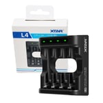 Xtar L4 Battery Charger For Aa/Aaa Lithium & Nimh Batteries Smart Charging