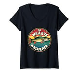 Womens Vintage Walleye Drawing: The Walleye Whisperer Fisherman V-Neck T-Shirt