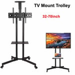 TV Trolley Cart Mount Bracket Mobile Floor Standing TV Stand for 32'' - 70'' TV