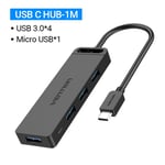 Vention 4-Port USB HUB 3.0 2.0 Ultra Slim Data Hub Type-c HUB pour Macbook, Mac Pro/mini, iMac, Surface Pro, XPS, Notebook PC, USBC HUB, TGKBF