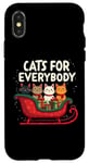 Coque pour iPhone X/XS Chats mignons pour tout le monde Scène de traîneau de Noël festive