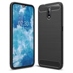 Nokia 2.3 Brushed Karbon Fibre Plastdeksel Svart