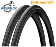 2 Continental Ultrasport 700 x 25 Cycle Tyres Ultra Sport 111 Plus 16mm Rim Tape