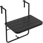 Table de balcon suspendue en hips et métal pliable avec hauteur réglable à 3 niveaux revêtement antirouille charge 30 kg