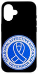 iPhone 16 Seasonal Affective Disorder Awareness December Blue Ribbon Case