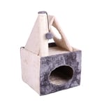 Kats Arbre à Chat Cube avec griffoir et Tour pour Chaton, Jouet d'escalade recouvert de sisal, Gris et crème (Arbre à Chat Cube avec griffoir)