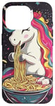 Coque pour iPhone 16 Pro Unicorn Rainbow Ramen Nouilles Amateur de pâtes