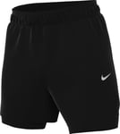 Nike Stride Running Division FZ1135-010 Short de Course Dri-Fit, imperméable, Design 2 en 1, pour Homme, 12,5 cm, Noir/argenté réfléchissant, FZ1135-010, 2XL