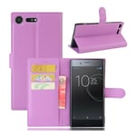 Sony Xperia XZ Premium litsipintainen nahkakotelo - Violetti