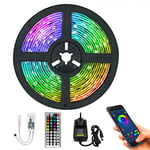 Callaghan Waterproof LED Strip Light, 65.6FT/20M Smart RGB Tape Rope Light 5050 SMD 600LEDs Sync Music Light Colors Changing Bluetooth APP Control W/ 44-Key Remote for Home Bedroom TV Car Xmas Decor